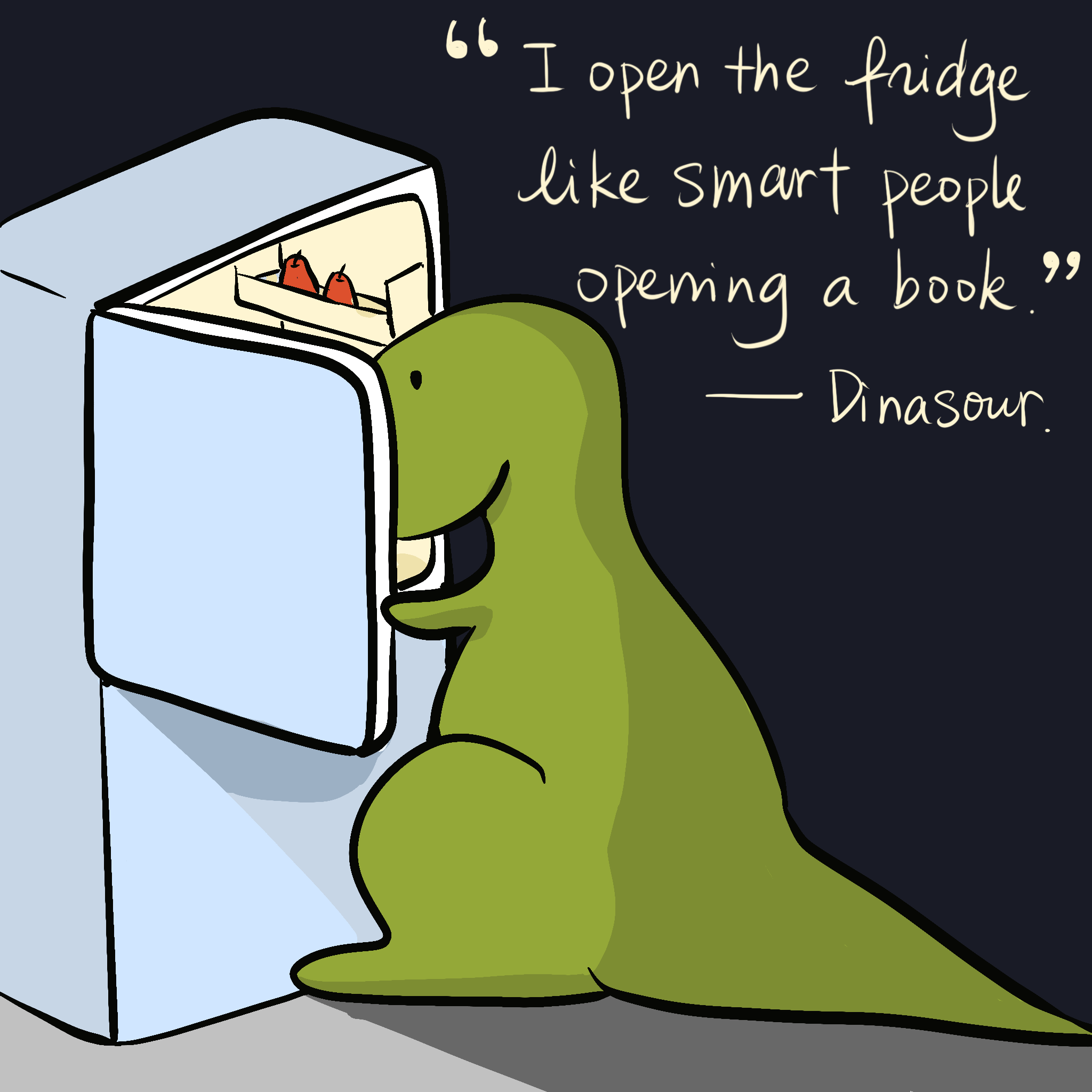 open fridge as book